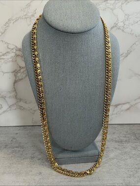 Monet Gold Tone Long Chain Necklace
